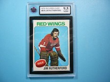 1975/76 O-PEE-CHEE NHL HOCKEY CARD #219 JIM RUTHERFORD KSA 9.5 NEAR GEM MINT OPC