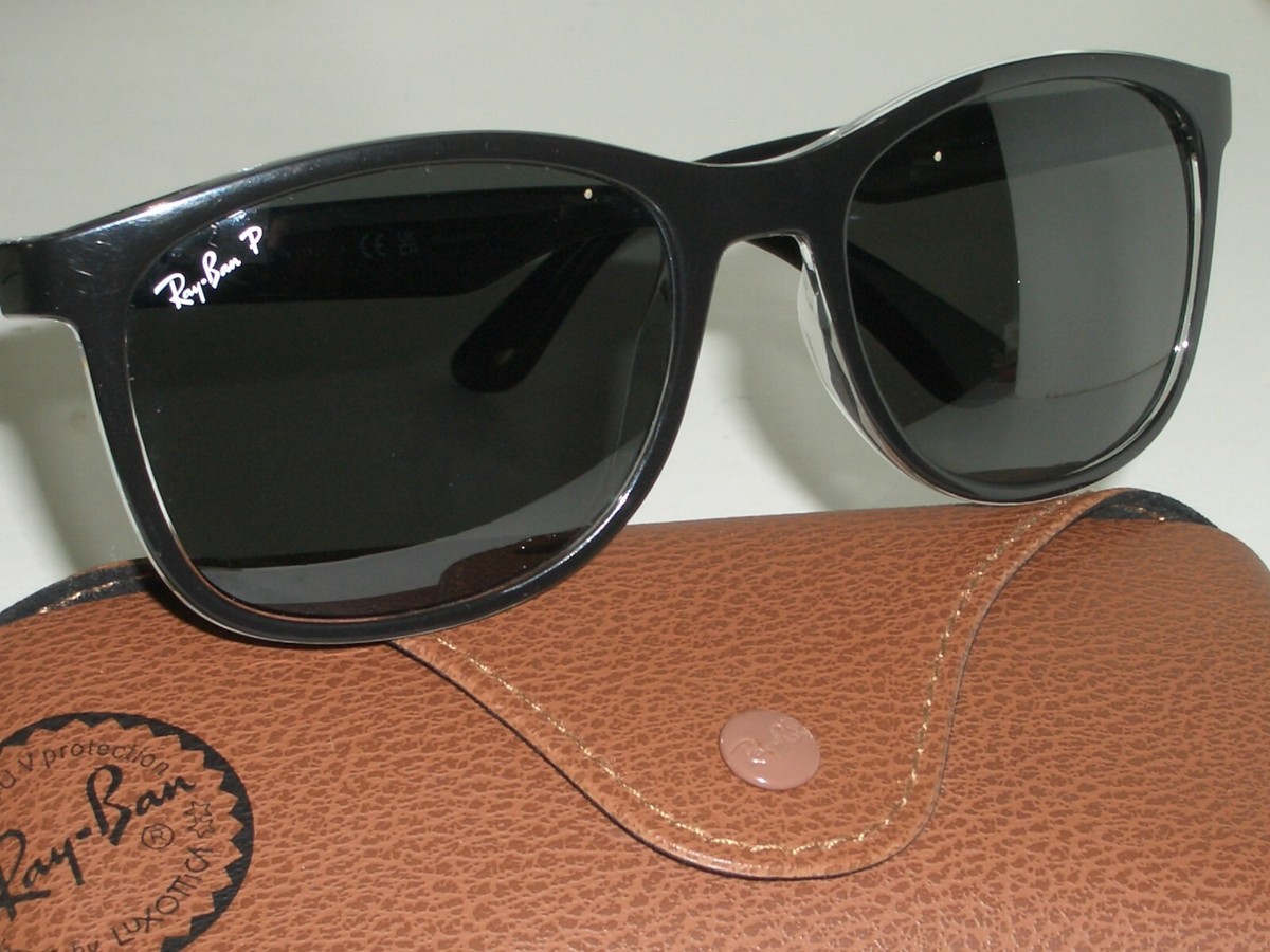 RAY-BAN RB4374 56[]19 145 SHINY BLACK POLARIZED TRADITIONAL
