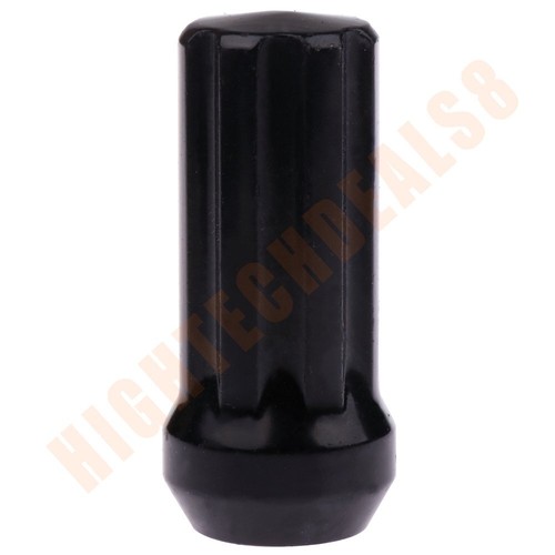 20 Pcs + 2 keys 9/16''-18 Black Acorn 7 Spline Lug Nuts Fits Dodge Fits Ram 1500 - Picture 5 of 8