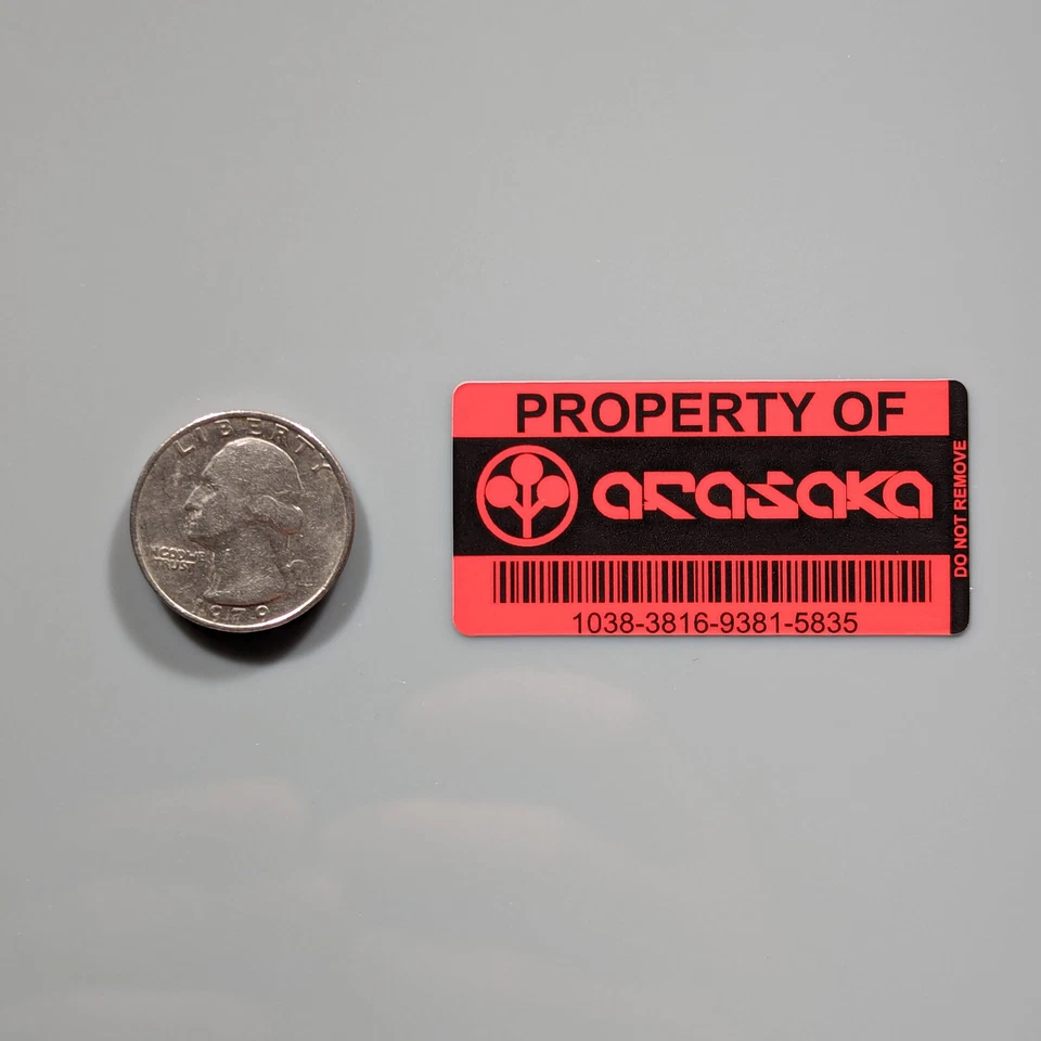 Arasaka Asset Tags (Vinyl Decal Sticker, Car laptop window tumbler Cyberpunk) - Image 3 of 4