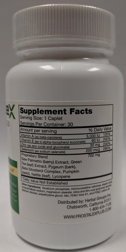 Prostalex Plus 30 Caplets Naturally Young Long Life Solutions Prostate Health - Picture 2 of 3