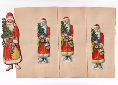 WAFERS; GLOSSY PICTURES around 1925: 4 x SANTA CLAUS from exchange + collection stock - dear