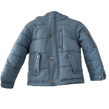 Oshkosh B'gosh puffer coat 24 Months hooded blue full zip snap 4 pockets