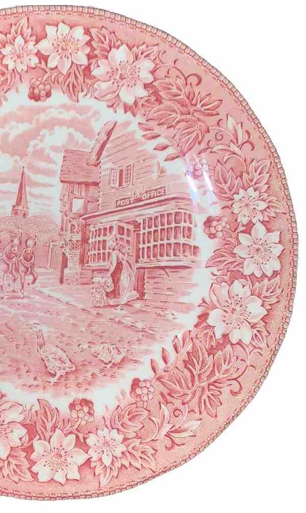 Royal Tudor Ware Coach Red Pink TransferWare Staffordshire Royal Tudor Ware Coach Red Pink TransferWare Staffordshire