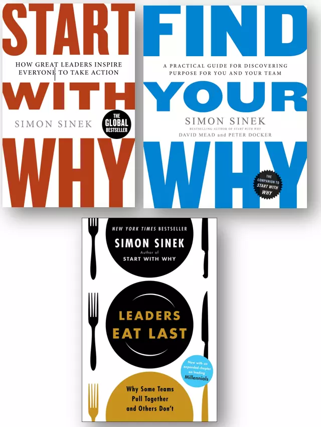 Simon Sinek 3 Books Collection Set (Leaders Eat Last, Start With Why, Find  Your)