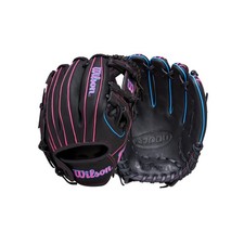 Wilson 2026 A450 Baseball Gloves Black/Flamingo Pink/Cool Blue Left Hand Throw