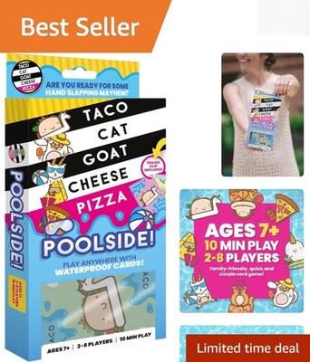 Taco Cat Goat Cheese Pizza: Waterproof Card Game for Outdoor Fun - 2-8 Players