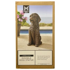 Member's Mark Polyresin Weather Resistant Sitting Doodle Dog Statue, Copper