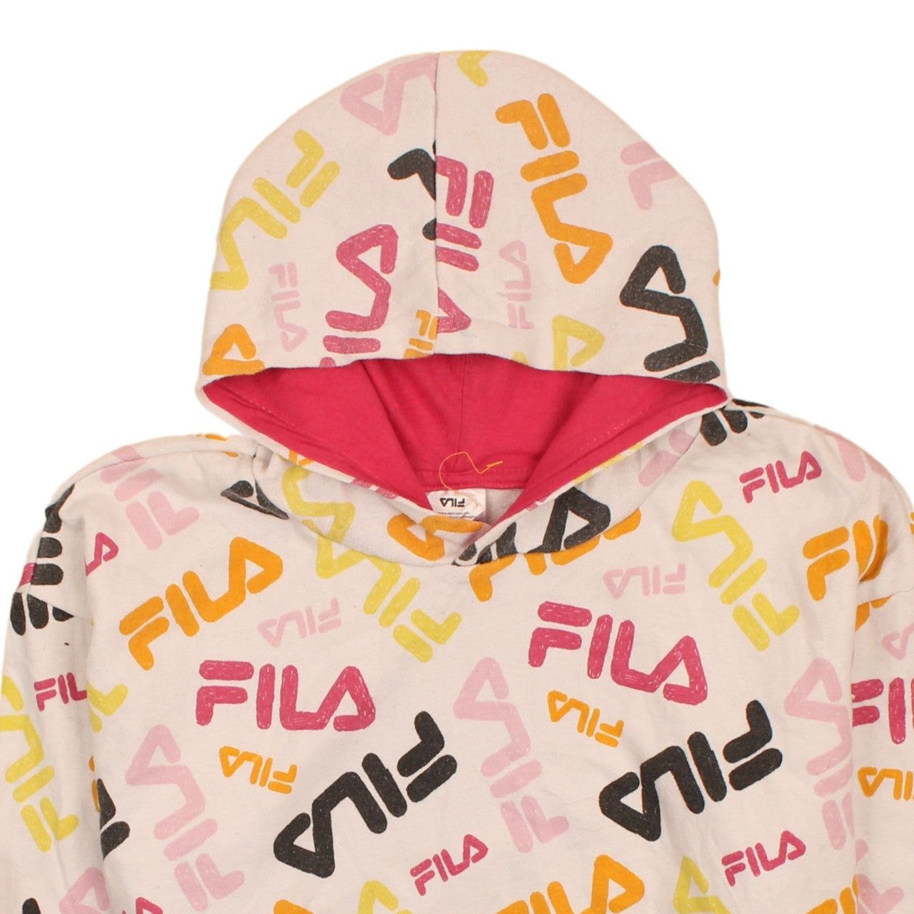 Felpa con cappuccio vintage FILA BIANCA DONNA L