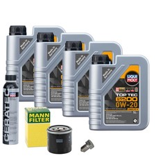 Motoröl 0W20 LIQUI MOLY Top Tec 6200 4L+MANN Ölfilter+Cera Tec+Ölablassschraube