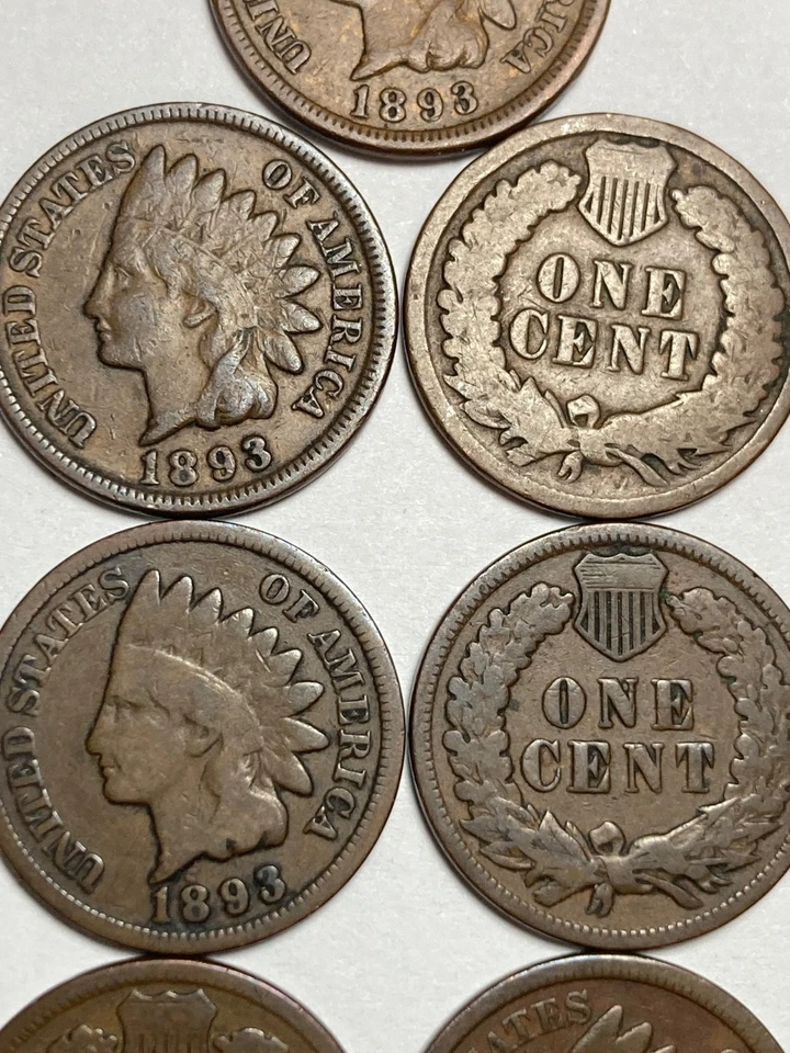 ROLLO DE CENTAVO INDIO 1893, 50 monedas en buen estado (sin problema) Foto 2 de 4