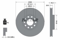 2X Textar Bremsscheibe 92121005 FüR Skoda Vw