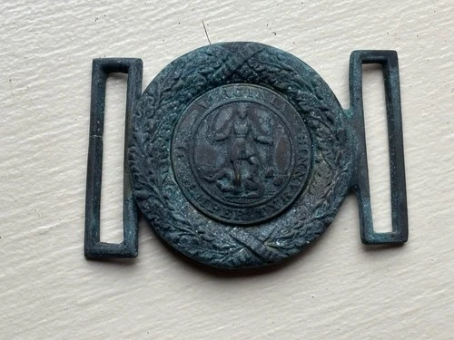 VINTAGE CIVIL WAR CONFEDERATE VIRGINIA 2 PIECE CS BELT BUCKLE EARLY REPRODUCTION