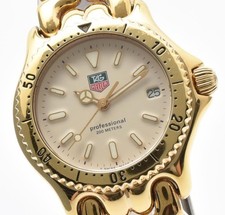 Vintage N MINT TAG Heuer S/el S94.013 Gold 36mm Date Men's Quartz Watch JAPAN