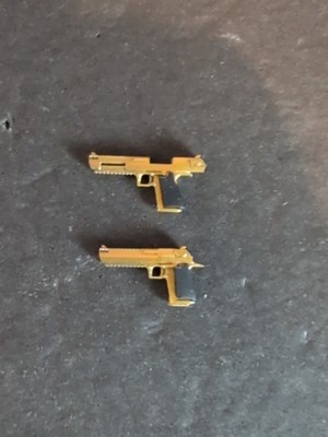1/12 Scale Gold Desert Eagles(Real Metal) With Removable Handle Grips 6'' Figures