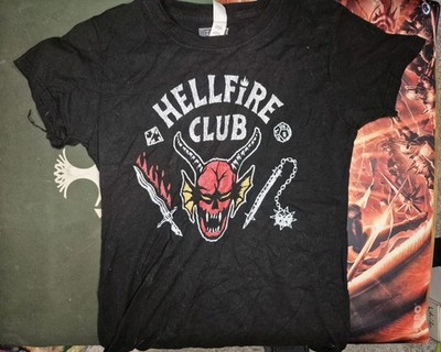 Netflix Stranger Things Hellfire Club Graphic T Shirt Black Women's Size Large