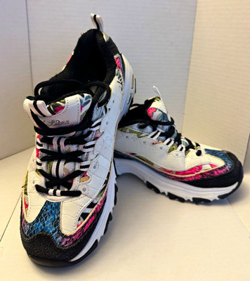 Skechers D Lites Runway Ready SN 11918 (White/Black/Multi) Size 8.5