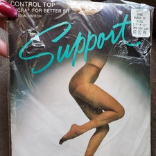 Vtg Marathon Queen Sz 3X Support Panty Hose Nude Nylons NOS 255-290 Lbs