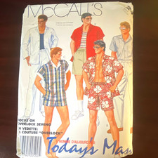 McCall  s 2489 Vintage Sewing Pattern Men  s Shirt Pants Shorts