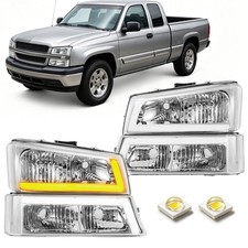 For Chrome 2003-2006 Chevy Silverado Headlights Assembly 1500-3500 Wled Drl For Chrome 2003-2006 Chevy Silverado Headlights Assembly 1500-3500 Wled Drl