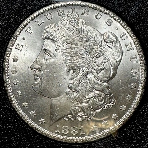 1881-CC GSA  $1 MORGAN SILVER DOLLAR UNC WITH NO BOX & COA #4324