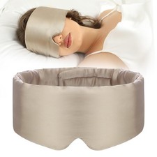 SECZIPE 100 Mulberry Silk Sleep Mask Eye for 1 Count Pack of 1 , Taupe