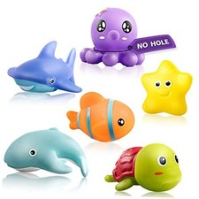 Infant Bath Toys for 18 Months - No Hole Animal Bathtub Toys, Baby Bath Ocean