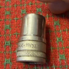 Vintage S-K Tools 19/32” Socket 1/2 Drive USA 🇺🇸 40119