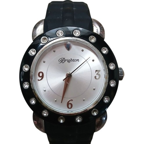 Vintage Brighton Watch- HONG KONG- Japan Swarovski Crystals Silver Grommets