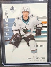 2019-20 SP AUTHENTIC FUTURE WATCH ROOKIE DANIL YURTAYKIN RC /999 SHARKS #203 