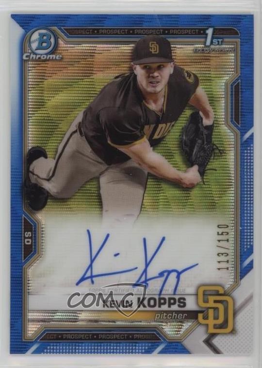 2021 Bowman Draft Chrome Blue Wave Refractor 113/150 Kevin Kopps #CDA-KK Auto