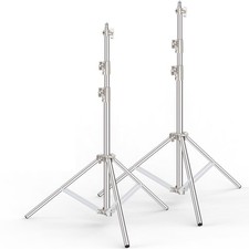 9.2 FT Stainless Steel Light Stand Photography, 2 Pack Heavy Duty Photography...