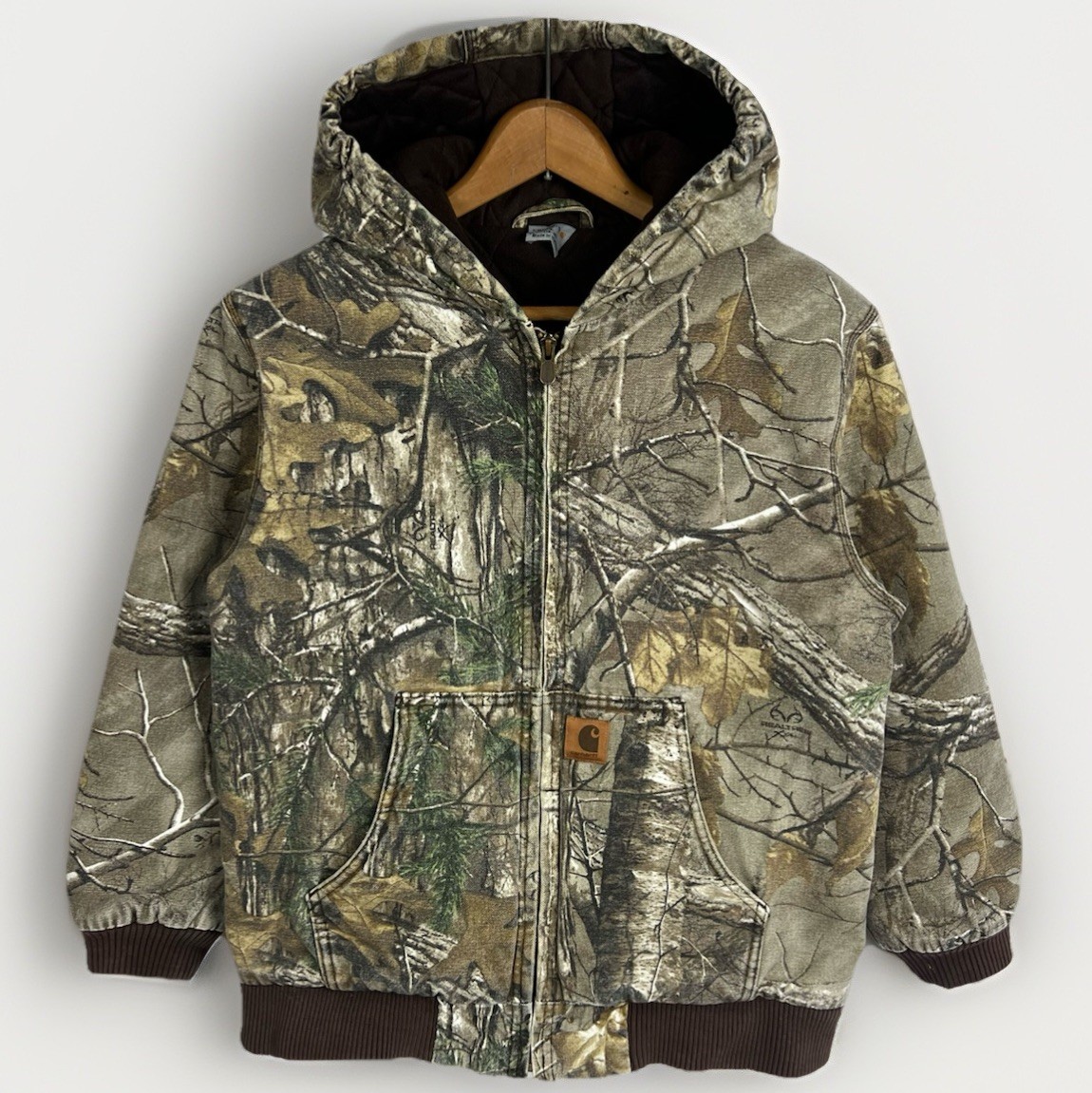 Carhartt Realtree Camo Quilted Jacket Youth L 16-18 Adult XS Duck Hooded Zip Up