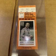 1988 Miami vs Notre Dame Football Ticket Stub Knute Rockne Notre Dame Stadium