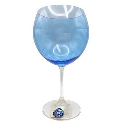 Block Plaza Blue Balloon Wine Glass 16oz Hand Blown Czech Crystal Replacement