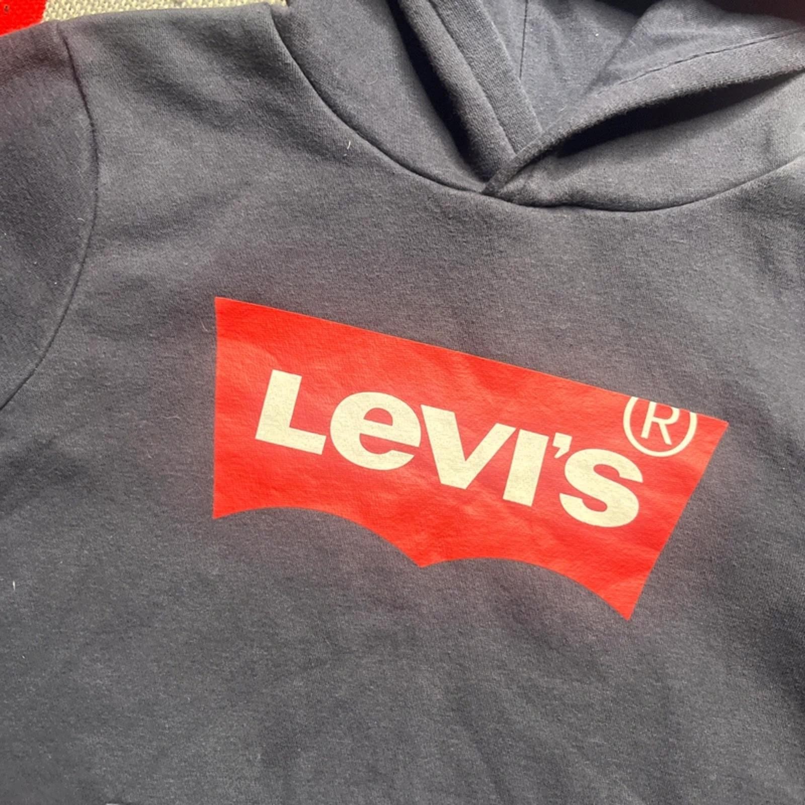 Levi’s Navy Blue Boys Graphic Print Hoodie | Size 12 image 2