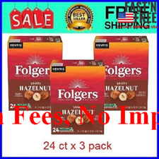  3pack Folgers Toasty Hazelnut Artificially Flavored Coffee, Keurig K-Cups 24ct