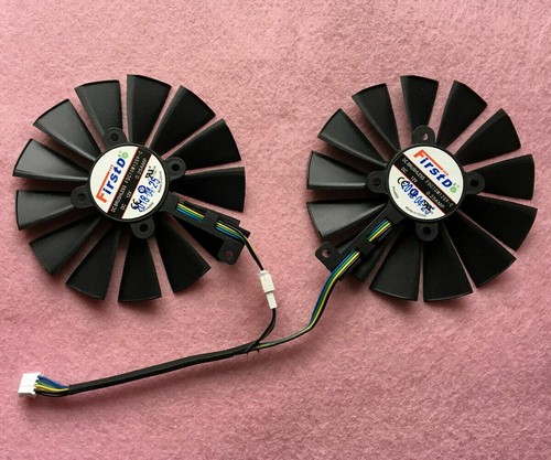 Pair Fans Cooler Fan For ASUS GeForce GTX 1070 Ti CERBERUS FDC10M12S9-C 95mm - Picture 2 of 4