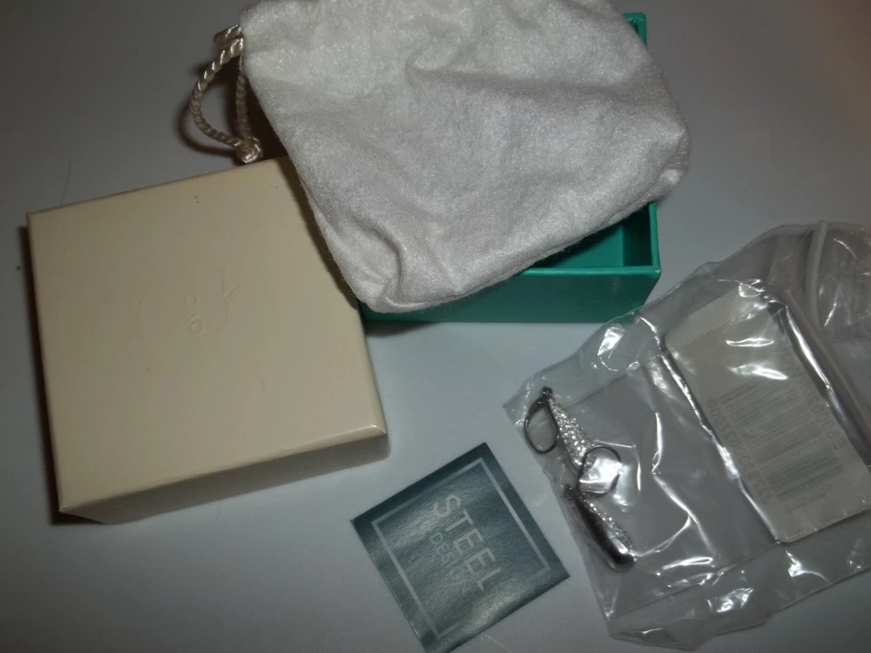 Pendientes colgantes de cristal de acero por diseño Foto 3 de 4