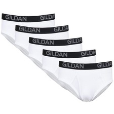 Gildan Men's Cotton Stretch Brief, Artic White 5-Pack , Medium