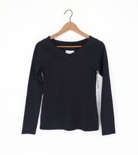 VELVET By Graham  Spencer Devon V-Neck Long Sleeve Top Black S 124 A8