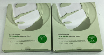 2x Deep Collagen CICA Teatree Soothing Mask 37g  4/Box  Exp 09/2027