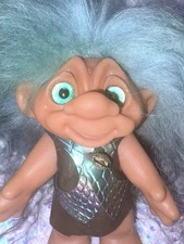 Dam Troll 6” New Icelandic Sheephair Glass Aqua Eyes