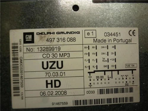 497316088 Sistema Audio/Radio Cd para OPEL CORSA D * 2009 103979 - Imagen 4 de 5