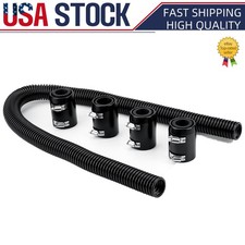 48 Stainless Steel Universal Radiator Flexible Coolant Water Hose With Caps Kit 48 Stainless Steel Universal Radiator Flexible Coolant Water Hose With Caps Kit