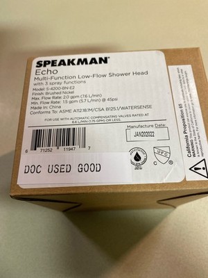 Speakman S-4200-BN-E2 Echo 2 GPM Multi Function Shower Head - Brushed Nickel