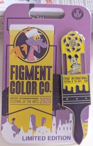 Disney Epcot Festival of The Arts 2020 Figment Paint Brush Pin Le 2000 Color