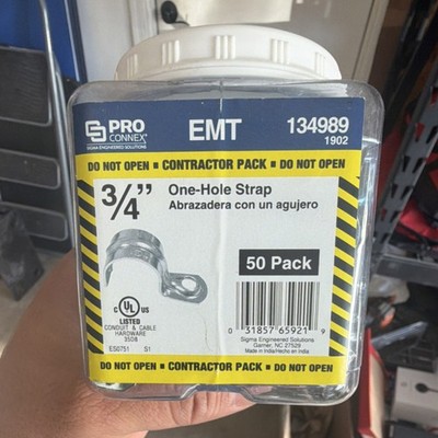 Pro Connex EMT 3/4 in Metal Conduit Straps Silver 50 Pack