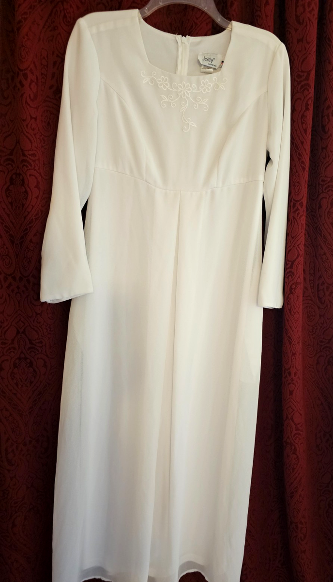 embroidered white temple dress The Faye Embroidered Temple Dress in White S / Regular main image 1