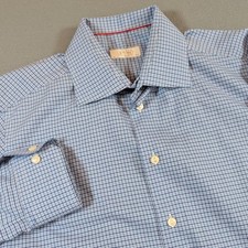 Eton Mens Slim Fit Dress Shirt Men Size 16.5 42 Checkered